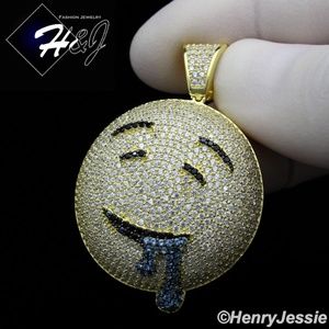 925 STERLING SILVER GOLD DROOLING FACE PENDANT*249